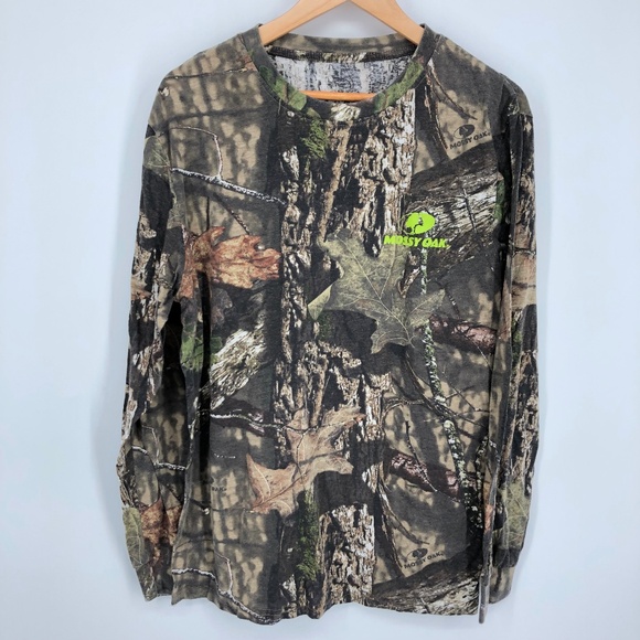 Mossy Oak by Staghorn Mens Tshirt Size Large Camo Long Sleeve Crewneck Hunting - Picture 1 of 9